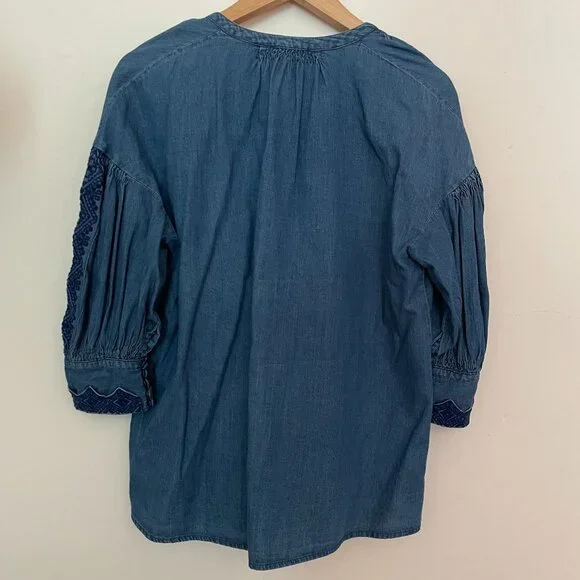 Sessùn Mahesha Embroidered Denim Blouse - Picture 5 of 7